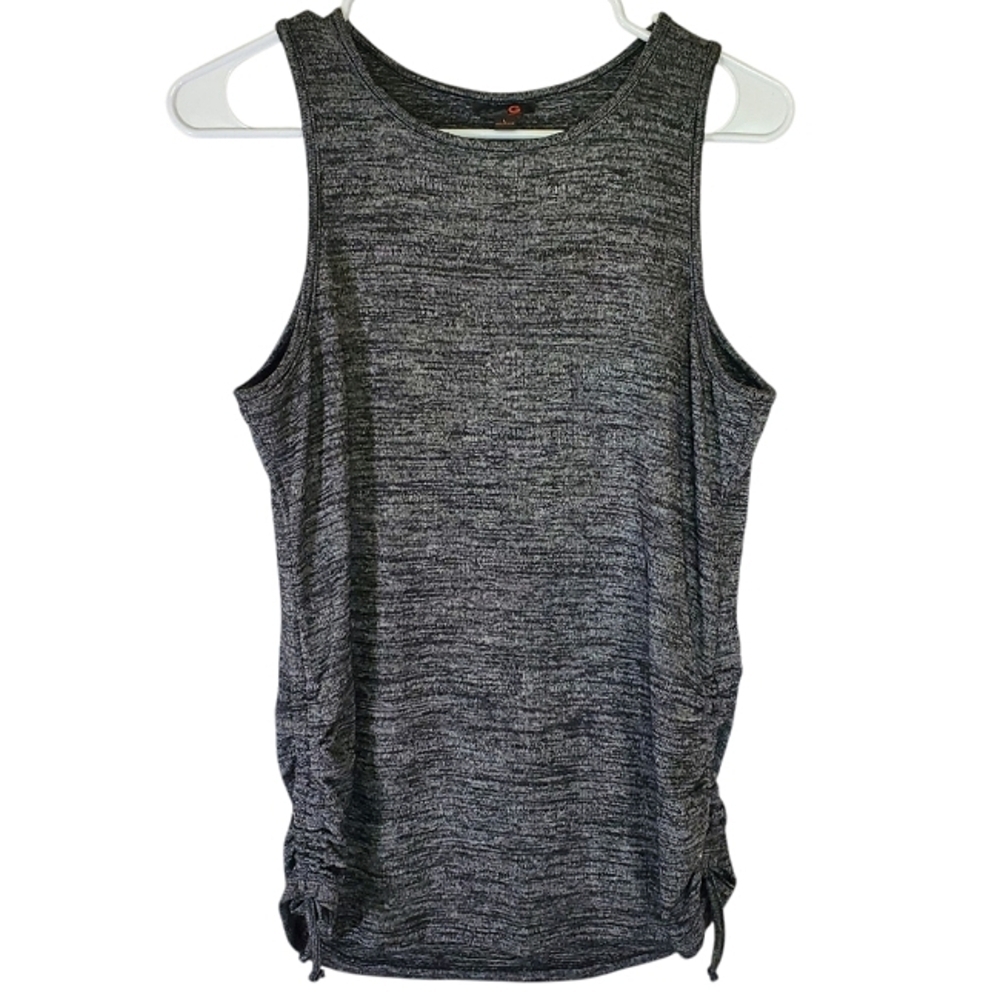 2247 * G By Guess Ruched Side Sleeveless Top Heather Gray Size L